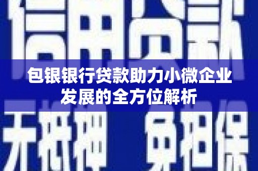 青州包银银行贷款助力小微企业发展的全方位解析
