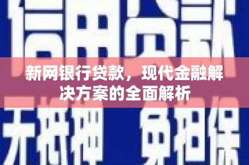 双流新网银行贷款，现代金融解决方案的全面解析