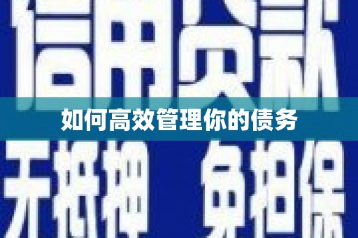 宜章如何高效管理你的债务